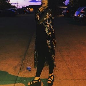 Long sleeve, mesh cardigan/coverup/kimono